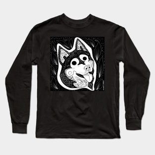 Aztec Husky ecopop dog Long Sleeve T-Shirt